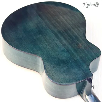Solid wood spruce top blå farve akustisk guitar 41 tommer cutaway design højglans 6 string folkemusik guitar 2020 nye ankomst 2