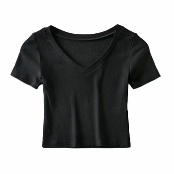 Sommer afgrøde top kvinder sort kortærmet skjorte koreanske vintage korte toppe elegante solide grafiske tees sort suite toppe blå 2020 2398
