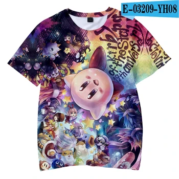 Sommer Børn Casual t-shirt Kirby Kids 3D-t-shirt Tegnefilm Søde Harajuku Kirby Mode Dreng Pige Pop Top 3D Børn, Korte Ærmer 1
