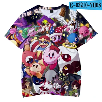 Sommer Børn Casual t-shirt Kirby Kids 3D-t-shirt Tegnefilm Søde Harajuku Kirby Mode Dreng Pige Pop Top 3D Børn, Korte Ærmer 4