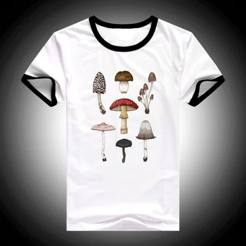 Sommeren 2019 Kvinder tshirt vintage t-shirt svampe design kawaii top tumblr tøj graphic tee shirt femme plus size toppe 4
