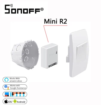 Sonoff Mini R2 Smart Switch Wifi To-Vejs Lyset Skifter Hjem DIY App Fjernbetjening Timer stemmestyring Arbejde Med Alexa, Google Startside 4