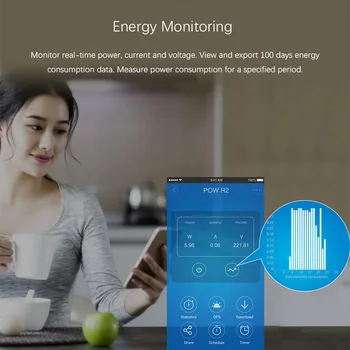 Sonoff Pow R2 Smart Wifi Skifte Controller Med Real Time Strømforbrug Måling 15A/3500w Smart Home Enhed, Android, IOS 4
