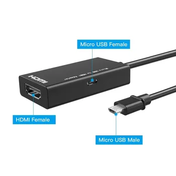 SOONHUA Micro USB Til HDMI Converter-Adapter Til TV 1080P HD HDMI-Audio-Video-Kabel Til Samsung, Huawei Android-Telefon, Tablet