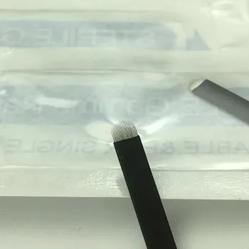 Sort 0.20 mm Flex 16 u Tebori Microblading nåle Permanent Makeup Tatovering Nål 16 Flex U-Form Klinger til Øjenbryn Manuel Pen 5