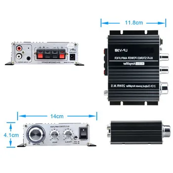 Sort Bil Audio Højttaler Sange Styr Stereo Forbindelse 700W Strømforsyning 12V Mini Digital MP3-Volume Kontrol-3.5 mm Hi-Fi LP-V3-Forstærker 1