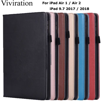 Sort Blå Pink Faux Læder Cover Hud etui Til Apple iPad, Air 1 2 / iPad 9.7 2017 2018 Tablet Smart Case Til iPad 5 6 8 4