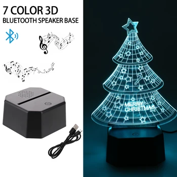 Sort USB-Kabel Fjernbetjening Med Bluetooth-Night Light Touch Skifte Akryl 3D Led Nat Lampe Samlet Base til Hjemmet Indretning 4