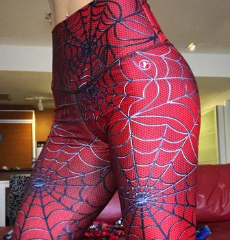 Spider Web Problemfri Leggings Kvinde Yoga Bukser Digital Udskrivning Elastisk Træning, Sport, Fitness, Høj Talje Sweatpants Bomuld 1