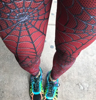 Spider Web Problemfri Leggings Kvinde Yoga Bukser Digital Udskrivning Elastisk Træning, Sport, Fitness, Høj Talje Sweatpants Bomuld 2