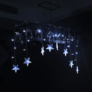 Star Icicle String Lys for Gardin Dekoration,8stk 10cm Stjernede 28Leds Lys, Lav Spænding kulørte Lamper til Fest,Bryllup,Have, 3