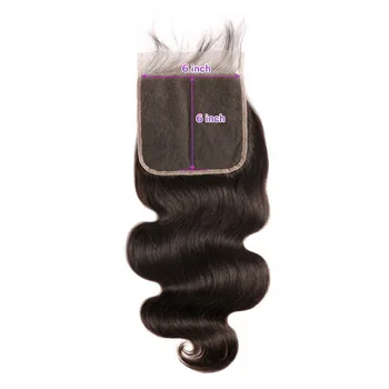 Stema Krop Bølge 2x6 4x4 5x5 6x6 Lace Lukning med Baby Hair Gratis Del Naturlige Farve Brasilianske Remy Human Hair Gratis Fragt 3