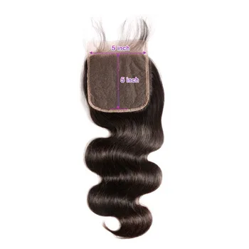 Stema Krop Bølge 2x6 4x4 5x5 6x6 Lace Lukning med Baby Hair Gratis Del Naturlige Farve Brasilianske Remy Human Hair Gratis Fragt 5