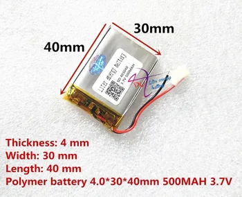 Stigningen i energi 3,7 V lithium batteri fartskriver forsendelse 043040 500mAh højttalere generelt polymer genopladelige batterier 3