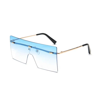 Stor Ramme Oversize Solbriller Kvinder 2020 Brand Designer Uindfattede Pladsen Gradient Klare Sol Briller Vintage Flad Top Nuancer Oculos 2