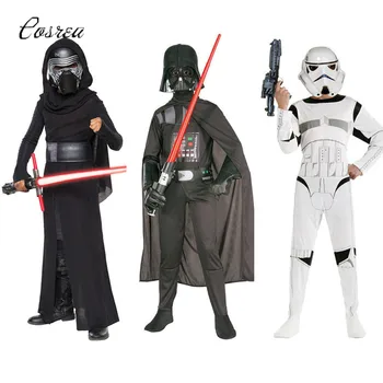 Storm Trooper Darth Vader, Anakin Skywalker Rey Riddere af Ren Børn Cosplay Kostume Party Tøj Kappe og Maske 5