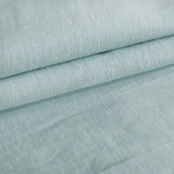 Super bredde 280 cm Linned Stof til sengetøj lagner 110 cm bred hvid blå grå farver, 10 m lille engros 10038