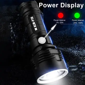 Super Kraftig LED Lommelygte L2 XHP50 Taktisk Lommelygte USB-Genopladelige Linterna Vandtæt Lampe Ultra Lyse Lanterne Camping 1