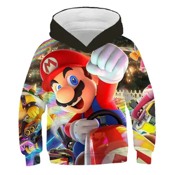Super Mario Hot-salg Efterår og Vinter børn Børn Dreng pige hættetrøjer Drenge piger Mario tegnefilm Hættetrøjer og jakker kids sweatshirt dreng 3290