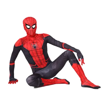 Superhelt kostume Langt Fra Hjemmet Peter Parker Cosplay Kostume Zentai Suit Superhelt Bodysuit Jumpsuits Halloween Kostume Til Børn 1