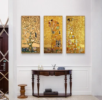 SURELIFE Classic Europe Klimt Abstrakte oliemalerier Print på Lærred Væg Kunst, Billeder, Plakater til stuen Hjem Dekorationer 0