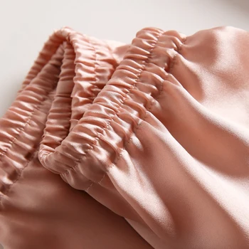 SuyaDream Kvinder Silke Pyjamas Fast Ægte Silke Behagelige Blonder Sleepset Sæt 2020 V hals Pink To-delt Nattøj 4