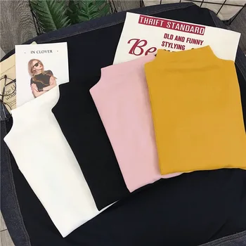 Sweatshirt kvinde kpop Turleneck langærmet stribet skjorter plus size kvinder, sweatshirts sort pink hvid sød sweatshirt falder 3