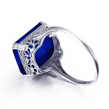 Szjinao Safir Ring Til Kvinder I Ægte 925 Sterling Sølv Engagement Ring Sølv 925-Pladsen Gemstone Klassiske Fine Smykker 2