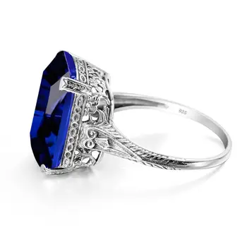 Szjinao Safir Ring Til Kvinder I Ægte 925 Sterling Sølv Engagement Ring Sølv 925-Pladsen Gemstone Klassiske Fine Smykker 3