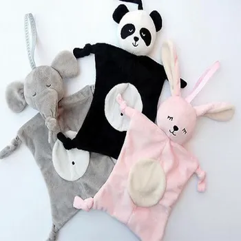 Søde Multifunktionelle Baby Dyne Håndklæder til Tørre Tegnefilm Kanin Elefant Bære Blød Plys Legetøj Rangle Spyt Håndklæde Baby Pleje 4