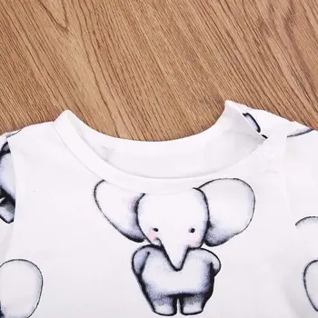 Søde Nyfødte Barn Baby Boy Tøj Med Lange Ærmer Elefant Bomuld Romper Buksedragt Playsuit Udstyr 1