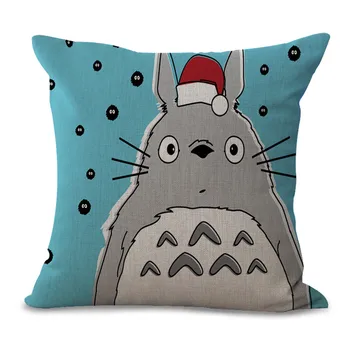 Søde tegneserie Totoro pude dække bomuld, linned pude dække for sofa hjem dejlige dyr funda cojines 45x45cm 2