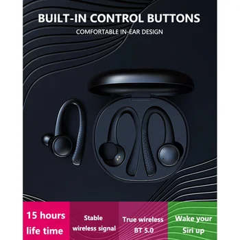 T7 TWS Trådløse Bluetooth-5.0 Headset Musik Hi-Fi-Stereo hovedtelefon Motion Mobiltelefon HD In-Ear øresnegl Anti-manisk Headset 3