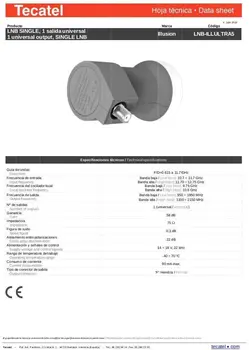 Tecatel K60C2LS-parabolsk Kit 60 cm, Soporte og Universal LNB (K60C2LS) 3