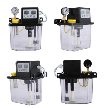 TECNR fuldautomatisk smøreolie pumpe 2L Liter med manometer 220V cnc elektromagnetisk smørepumpe 0