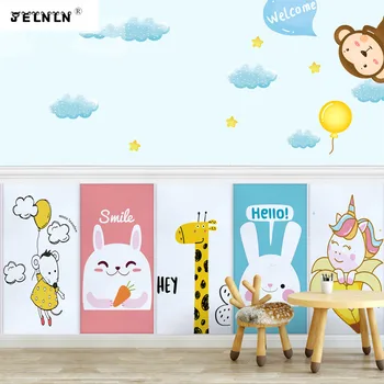 Tegnefilm mønster kids room wall selvklæbende tapet sengen tatami blød taske dekoration børnehave 3d wall sticker til børn 4