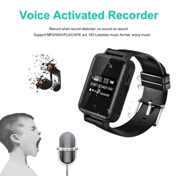 Telele V81 Stemme Aktivere Skjult Digital Voice Recorder Se Skjulte Musik Afspiller Skridttæller Smart Armbånd Stealth Diktafon 0