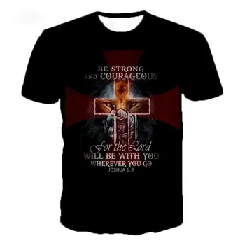 Tempelridderne 3D Printet O-Neck T-shirt, Mænds Mode Afslappet kortærmet T-shirt Knights Templar Streetwear Harajuku Tee Toppe 0