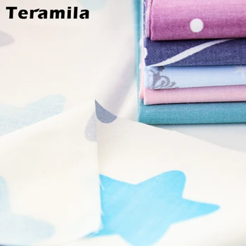 Teramila Bomuld Stof Meter Stjerner Design 6STK/sæt Trykt Klud Sy Patchwork Kjole Tekstil DIY Telas Quiltning Væv 3