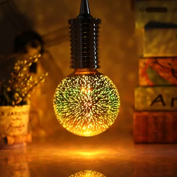 TIANFAN Vintage Edison Pæren 3D Fyrværkeri G95 Globe Pære Hjem Dekorative Led Pære Guld 4Watts AC85-265V 2
