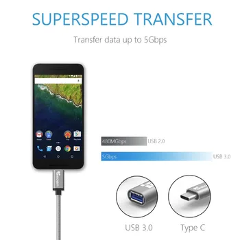 TIEGEM USB 3.1 Type C OTG til Nexus 5X 6P 5 Gbps USB 3.1 Type C Til USB 3.0 Type C-OTG-Adapteren Type-C Kabel til LG G5 HTC M10