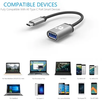TIEGEM USB 3.1 Type C OTG til Nexus 5X 6P 5 Gbps USB 3.1 Type C Til USB 3.0 Type C-OTG-Adapteren Type-C Kabel til LG G5 HTC M10 5