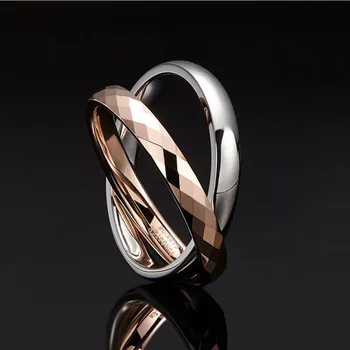 Tigrade 2mm Wolfram Rustfrit Stål Dobbelt Ringe Til Mænd, Kvinder Mode Boheme Smykker Engros Regalos Para San Valentin 0