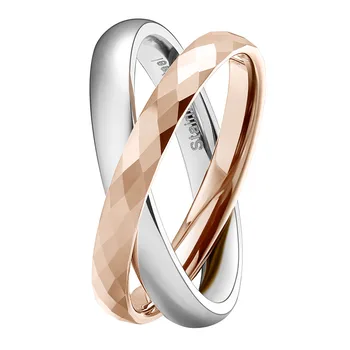 Tigrade 2mm Wolfram Rustfrit Stål Dobbelt Ringe Til Mænd, Kvinder Mode Boheme Smykker Engros Regalos Para San Valentin 1