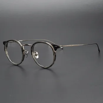 Titanium Gennemsigtige Runde Briller Ramme Mænd Kvinder Vintage-Pladsen Optiske Briller Rammer Nærsynethed Recept Frame Briller