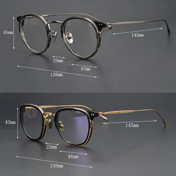 Titanium Gennemsigtige Runde Briller Ramme Mænd Kvinder Vintage-Pladsen Optiske Briller Rammer Nærsynethed Recept Frame Briller 2