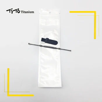 TiTo titan dobbelt-ende øre rengøring af værktøj titanium grave ørevoks ske fin polering.Aldrig rust, ingen korrosion 120mm 4