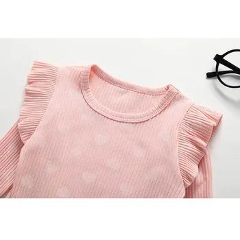 Toddler Baby Pige Flæser Børn Nyfødte Hjertet Ruched Heldragt, Afslappet Tøj Baby Body Tøj Infantil Tøj Kostume 2020 0