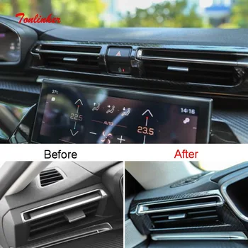 Tonlinker Interiør Bilens Instrumentbræt luftudtag Cover sticker til Peugeot 508L 2019 Bil Styling 1/2 PC ' er, ABS Carbon Cover sticker 5
