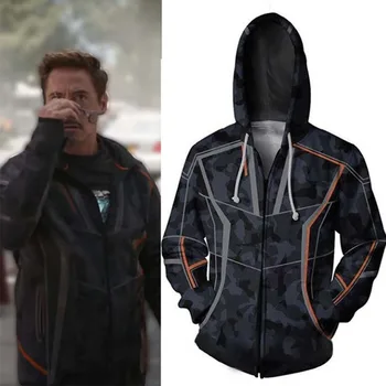 Tony Stark Jakke Filmens samme stil Hoodie Sweatshirt Til Mænd, Kvinder 3D-Print Streetwear Hættetrøjer Casual Cospaly Lynlås Tøj 0